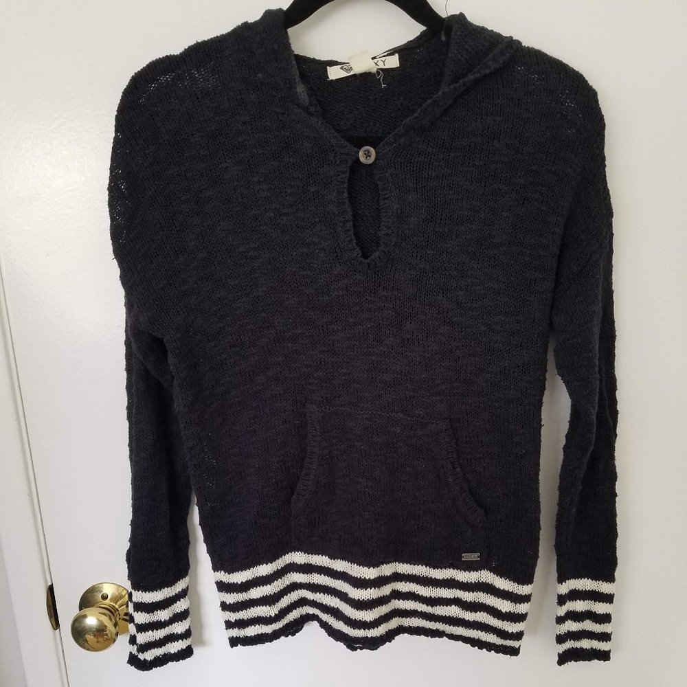 Roxy Navy Blue Sweater with Hood. Size XS